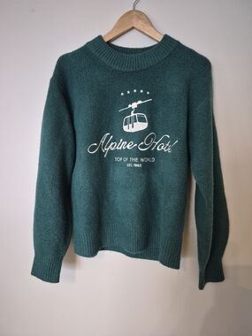 Top of the World Teal Alpine Hotel Crewneck Sweater